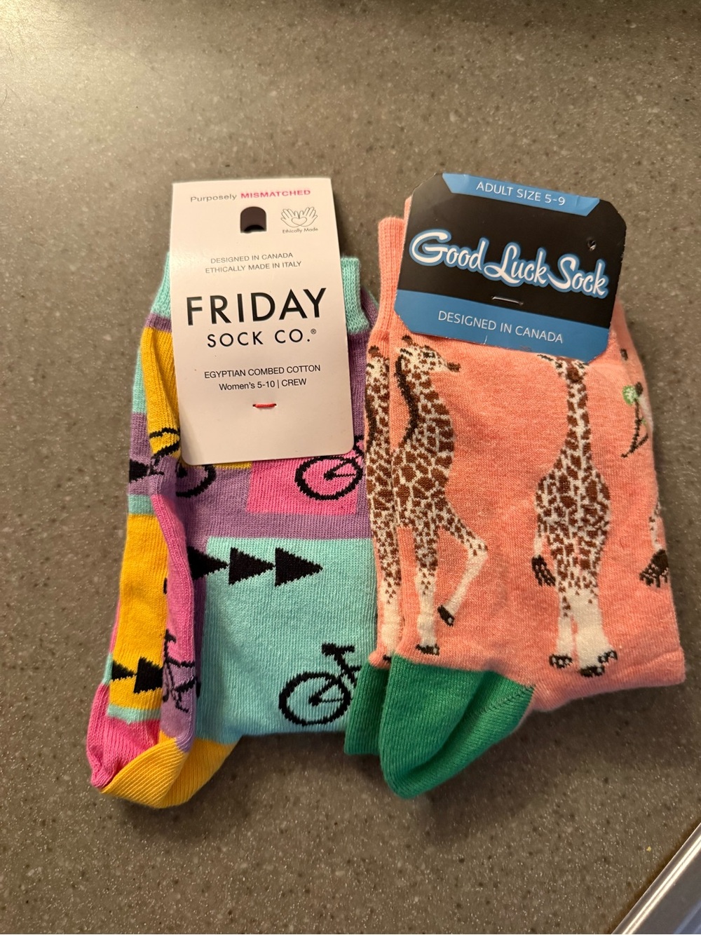 Women's Colorful Crew Socks - Pink, Teal, Yellow Set of 2